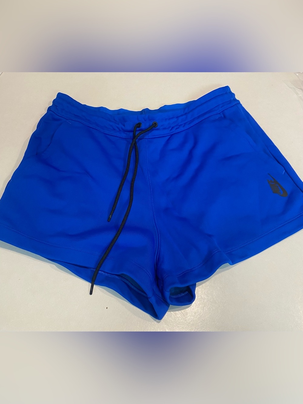 NIKE NWT NIKE LAB COLLECTION FLEECE 2” SHORTS POCKETS COBALT BLUE BLACK SZ LARGE